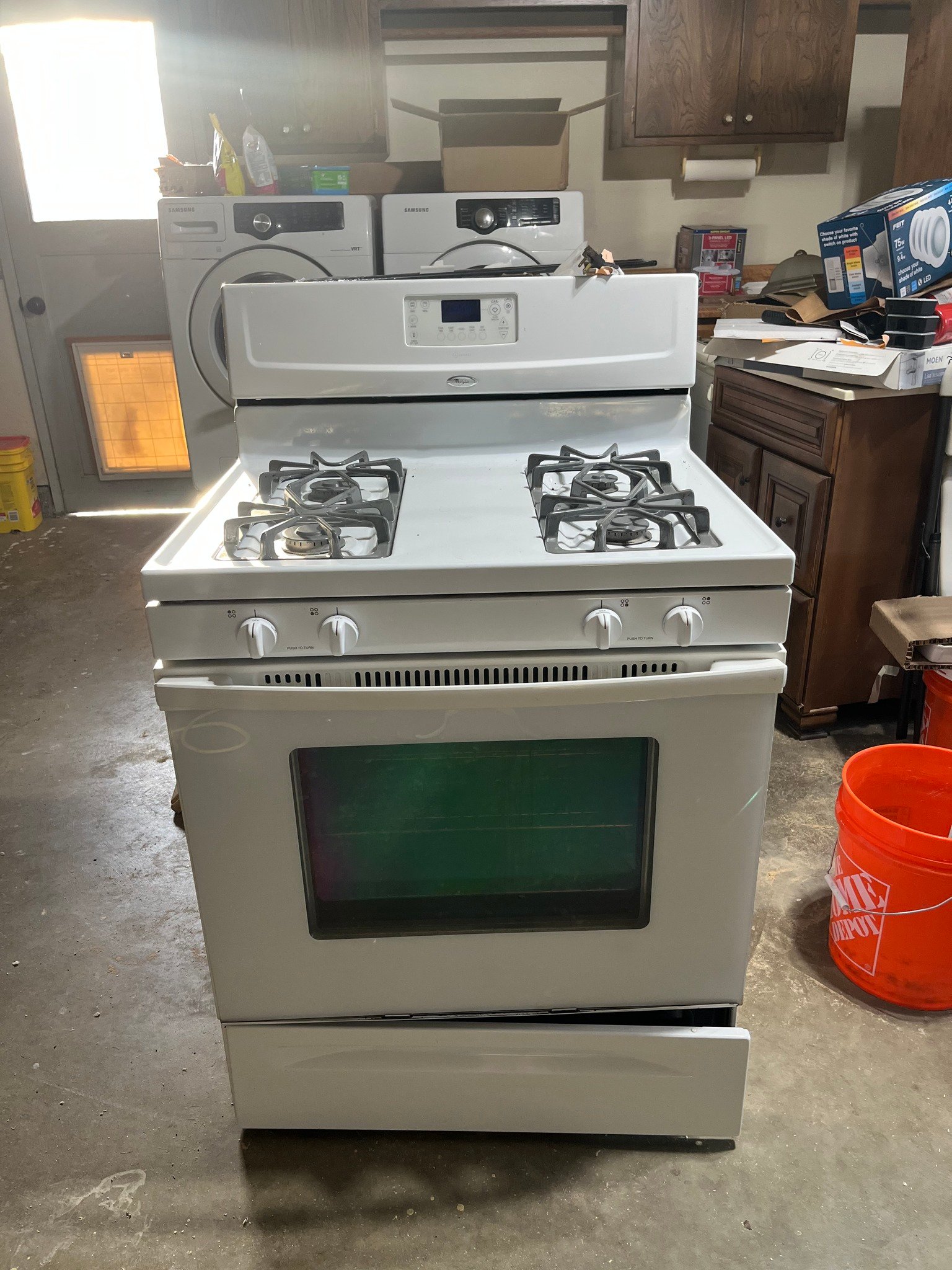 Whirlpool propane stove — front view